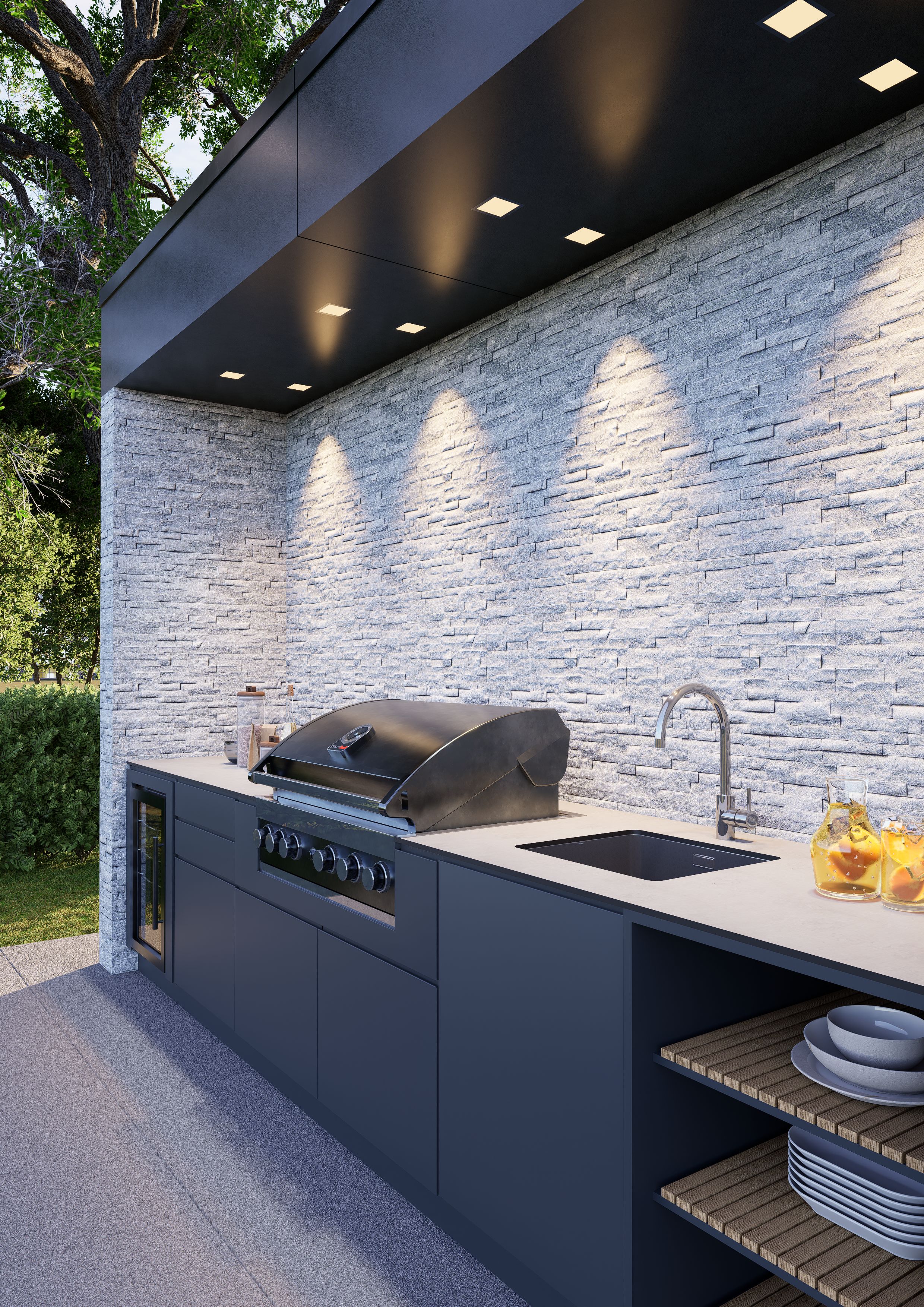 Praha - kuchyně antracit 7016